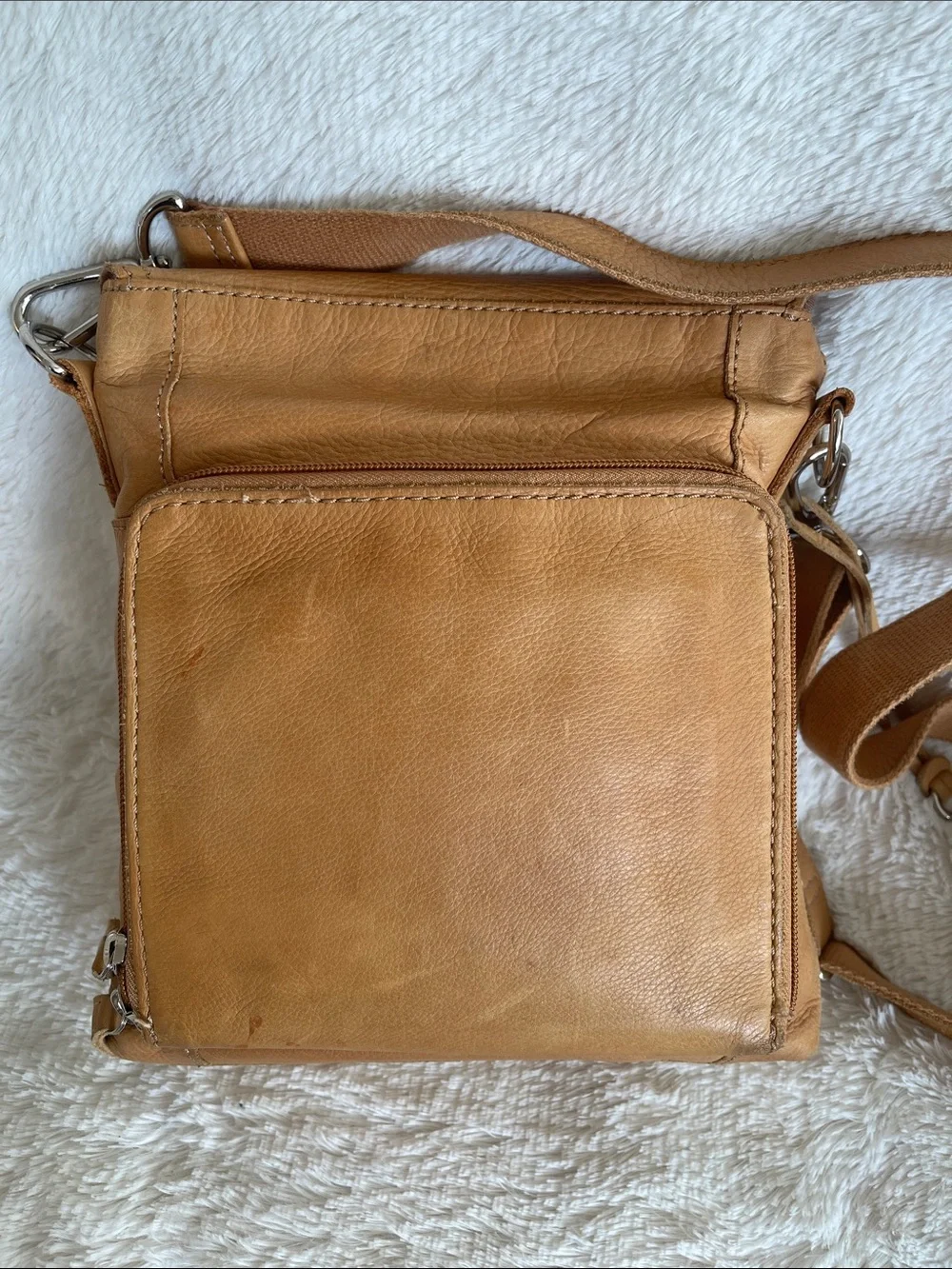 Fossil zip tan bag